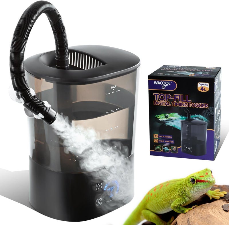 WACOOL TERRA WACOOL Reptile Fogger Mister 4L No-Leak Top-Fill Water Humidifier - Digital Timer Terrarium Fogger with Adjustable Fog Volume and Silent Operation for Snake/Gecko/Gecko Tanks - Image 1